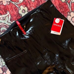 SPANX Shiny Black High-Waisted Leggings